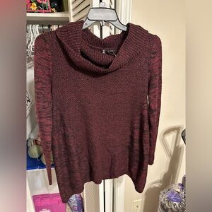 New Directions Red Cowl Neck Sweater Soft Knit Turtleneck